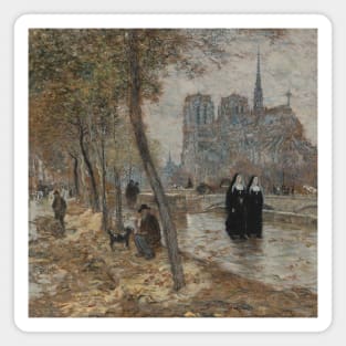 Notre Dame de Paris by Jean-Francois Raffaelli Magnet